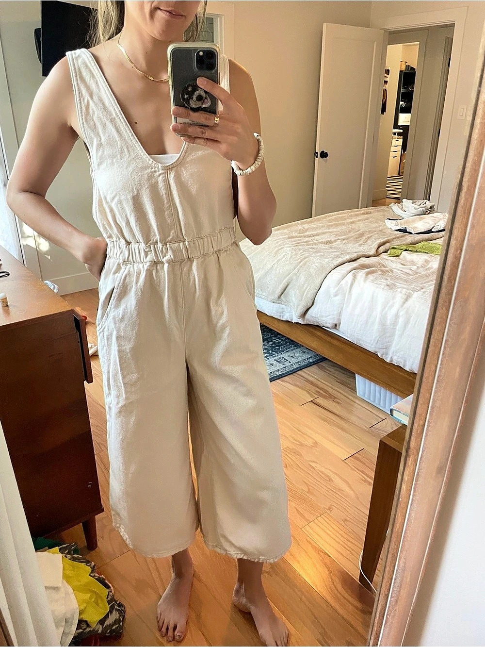 Free People Alora Jumpsuit White Denim